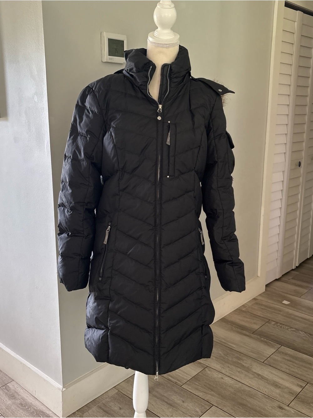 Vintage Sun valley Eddie Bauer Parka Black Quilted Long Puffer Coat - Women's L